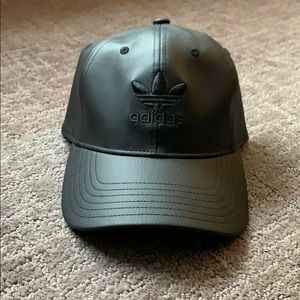 Adidas black leather hat